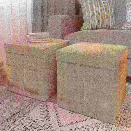 Hastings Home 2-Pack Folding Ottoman Cubes, Beige 410747ZTL